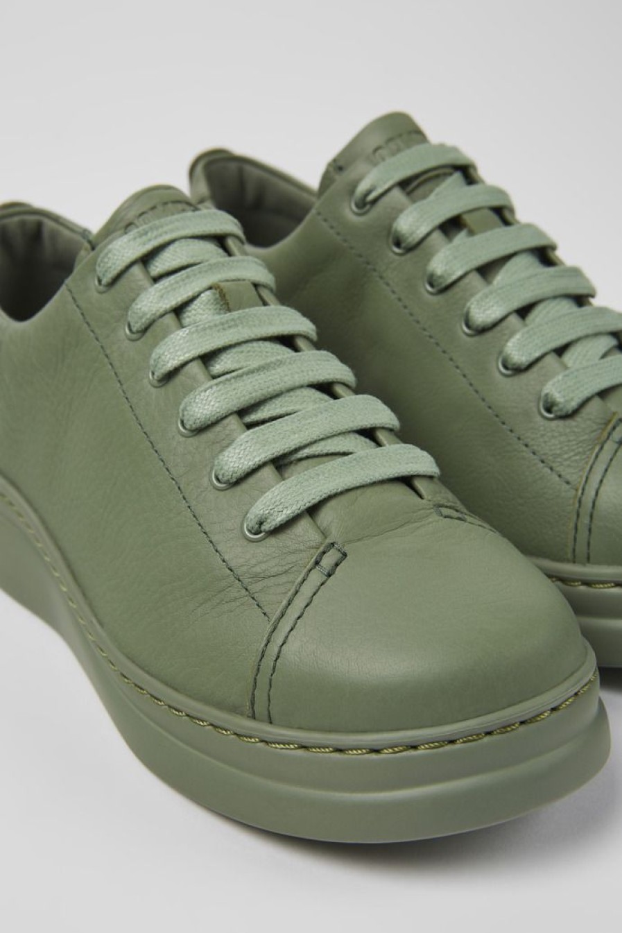 Camper Zapatillas | Sneakers Verdes De Piel Para Mujer