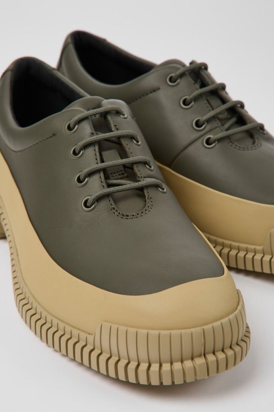 Camper Zapatos De Vestir | Zapatos Verdes Y Beige Para Hombre