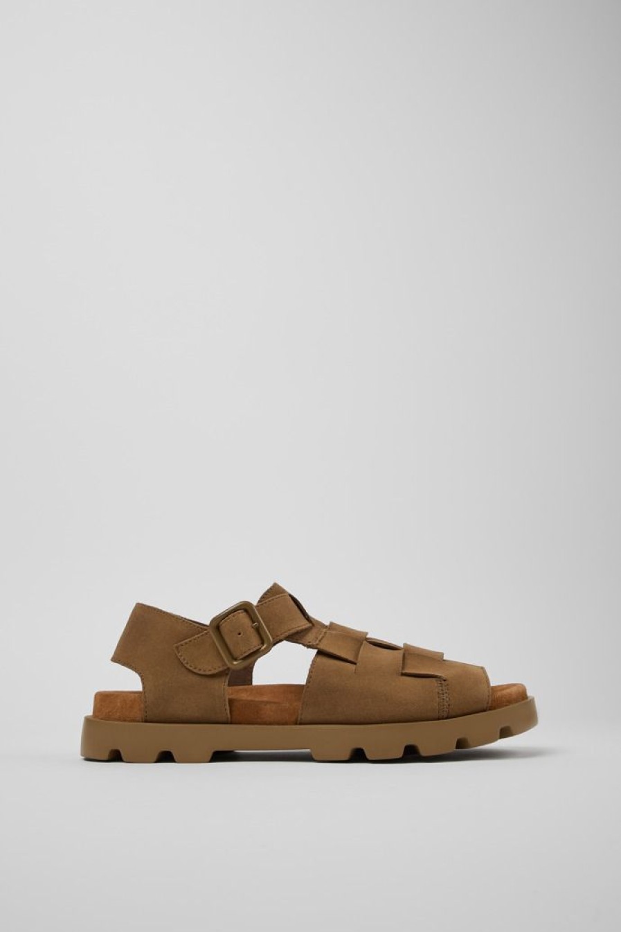 Camper Sandalias | Sandalia De Nobuk Marron Para Hombre