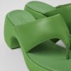 Camper Sandalias | Sandalia De Piel Verde Para Mujer