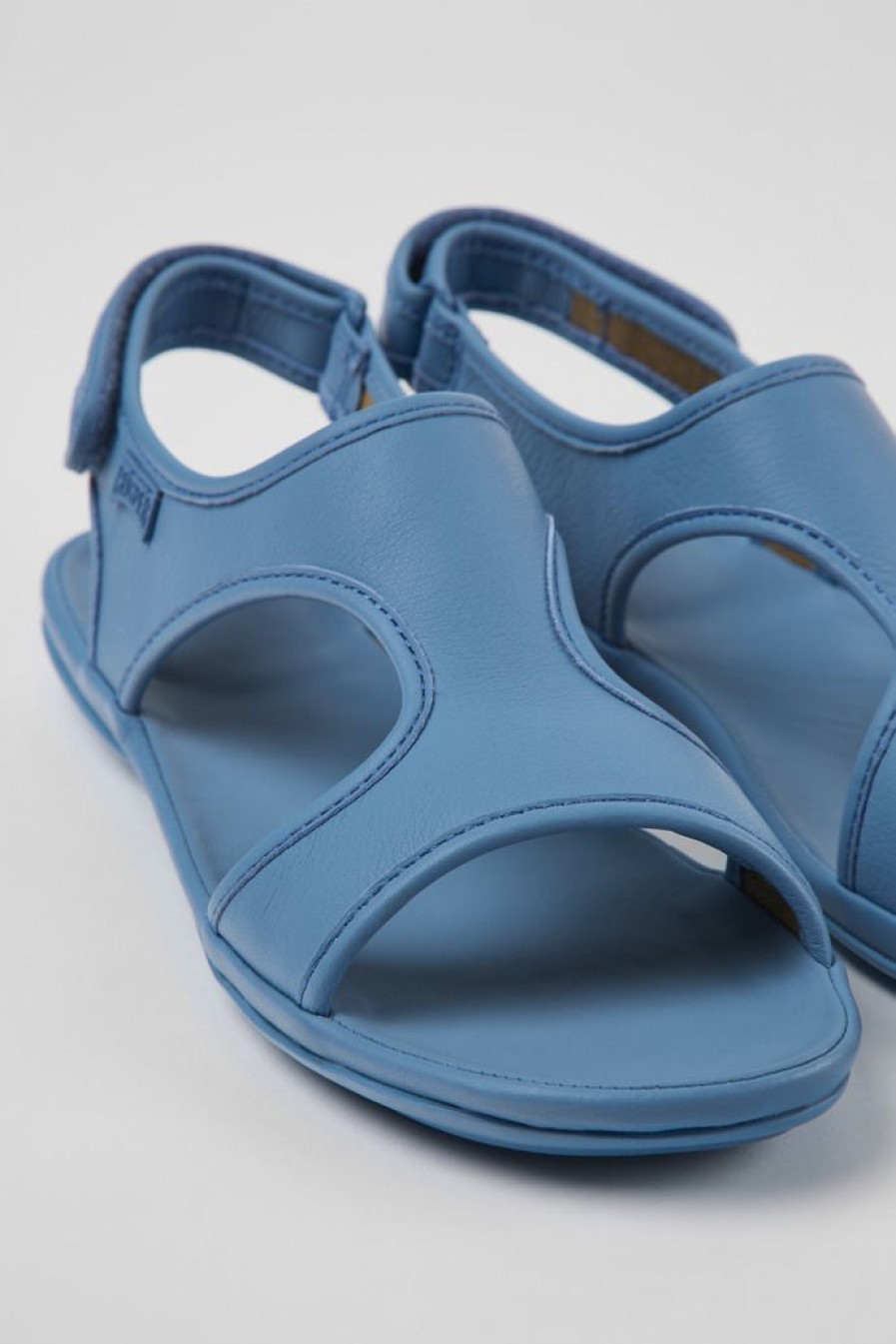 Camper Sandalias | Sandalias De Piel Azules Para Mujer