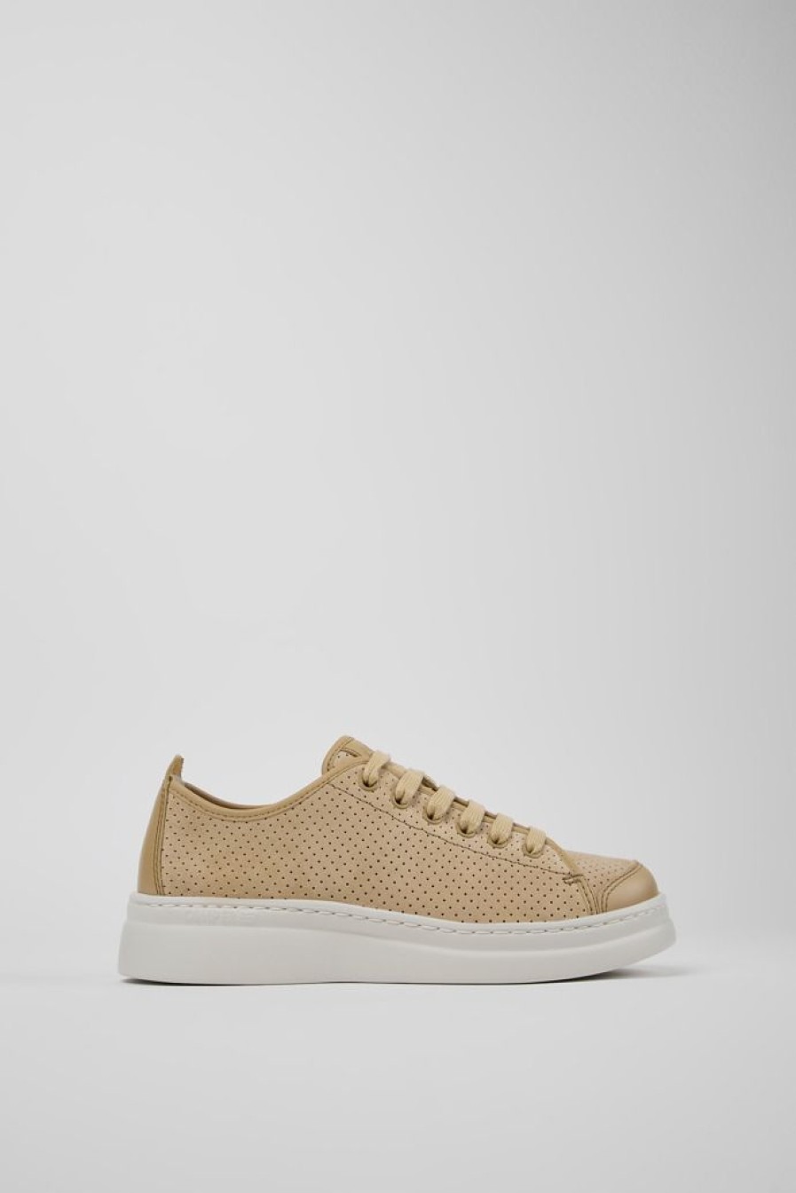 Camper Zapatillas | Sneaker De Nobuk/Piel Beige Para Mujer