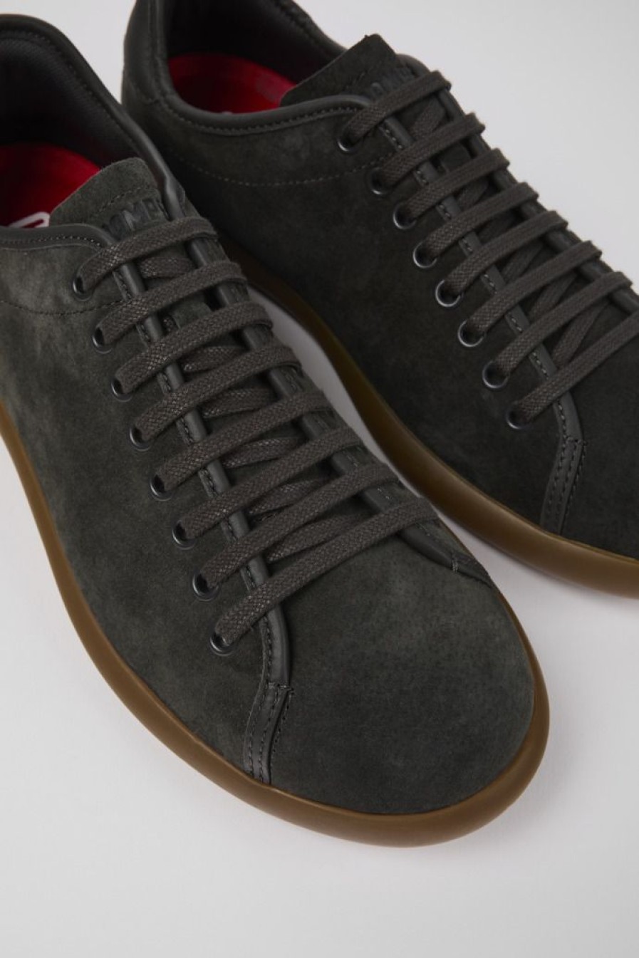 Camper Zapatillas | Sneaker De Nobuk/Piel Gris Para Hombre