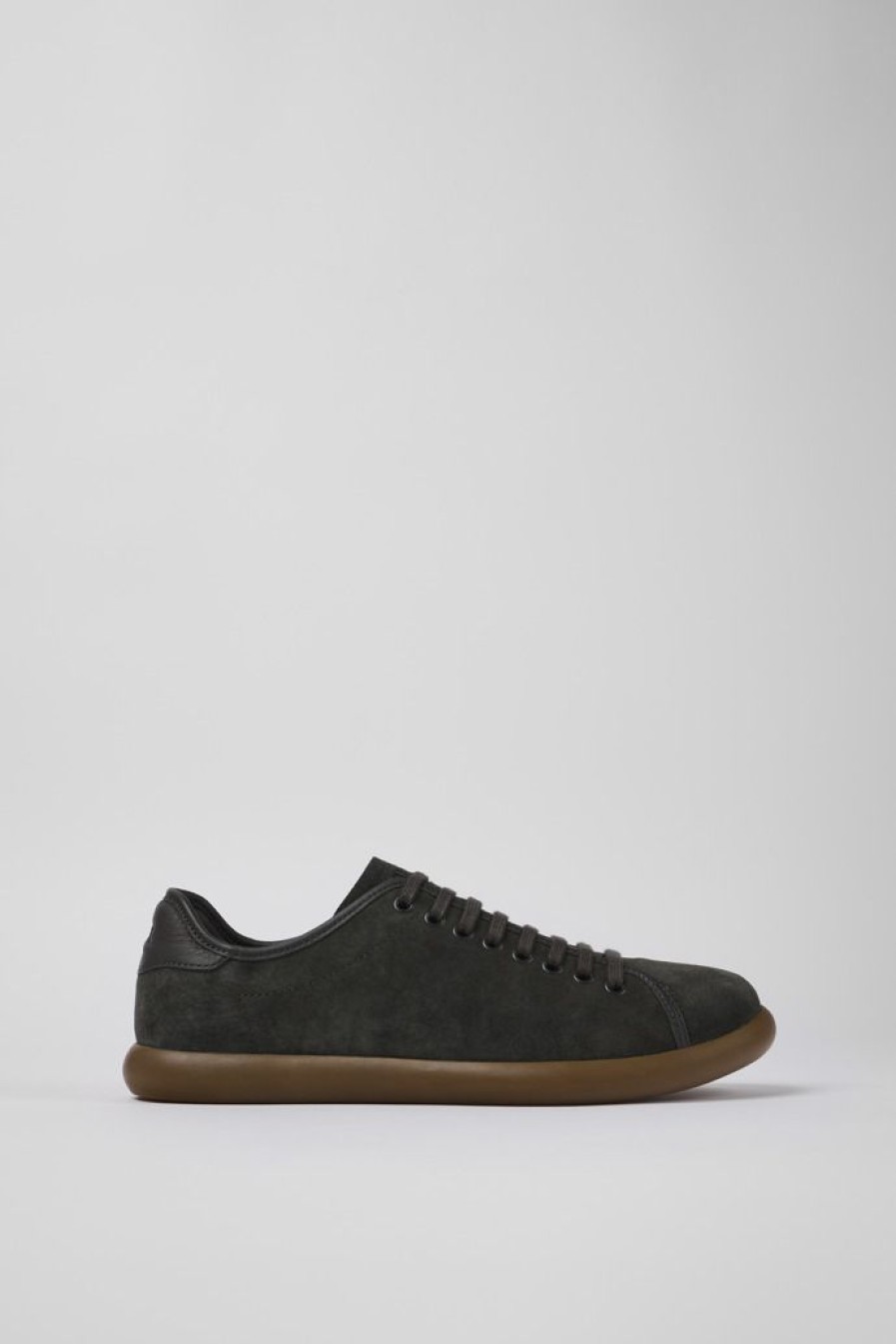 Camper Zapatillas | Sneaker De Nobuk/Piel Gris Para Hombre