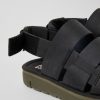 Camper Sandalias | Sandalias Negras De Piel Y Tejido Para Hombre