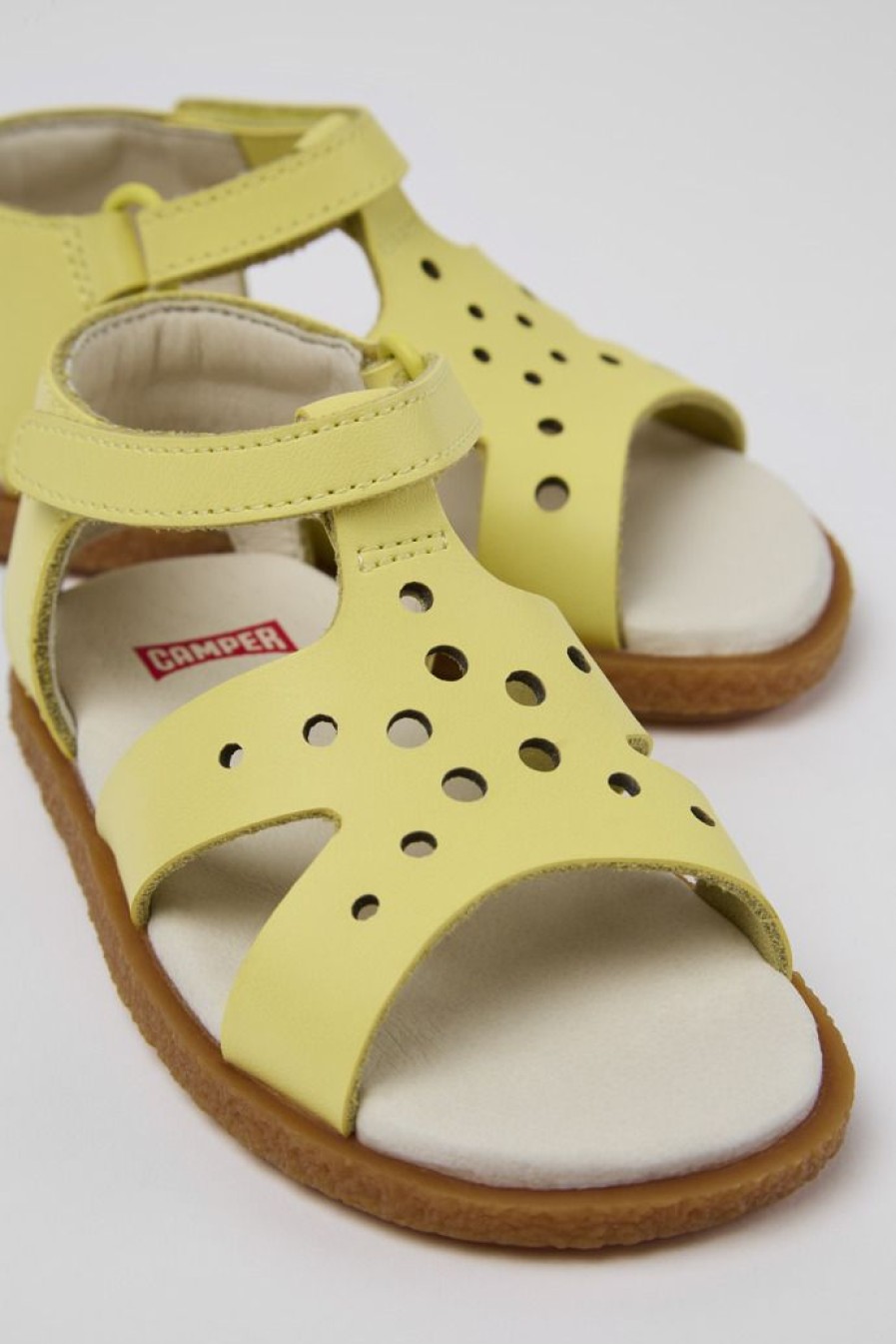 Camper Sandalias | Sandalia De Piel Amarilla