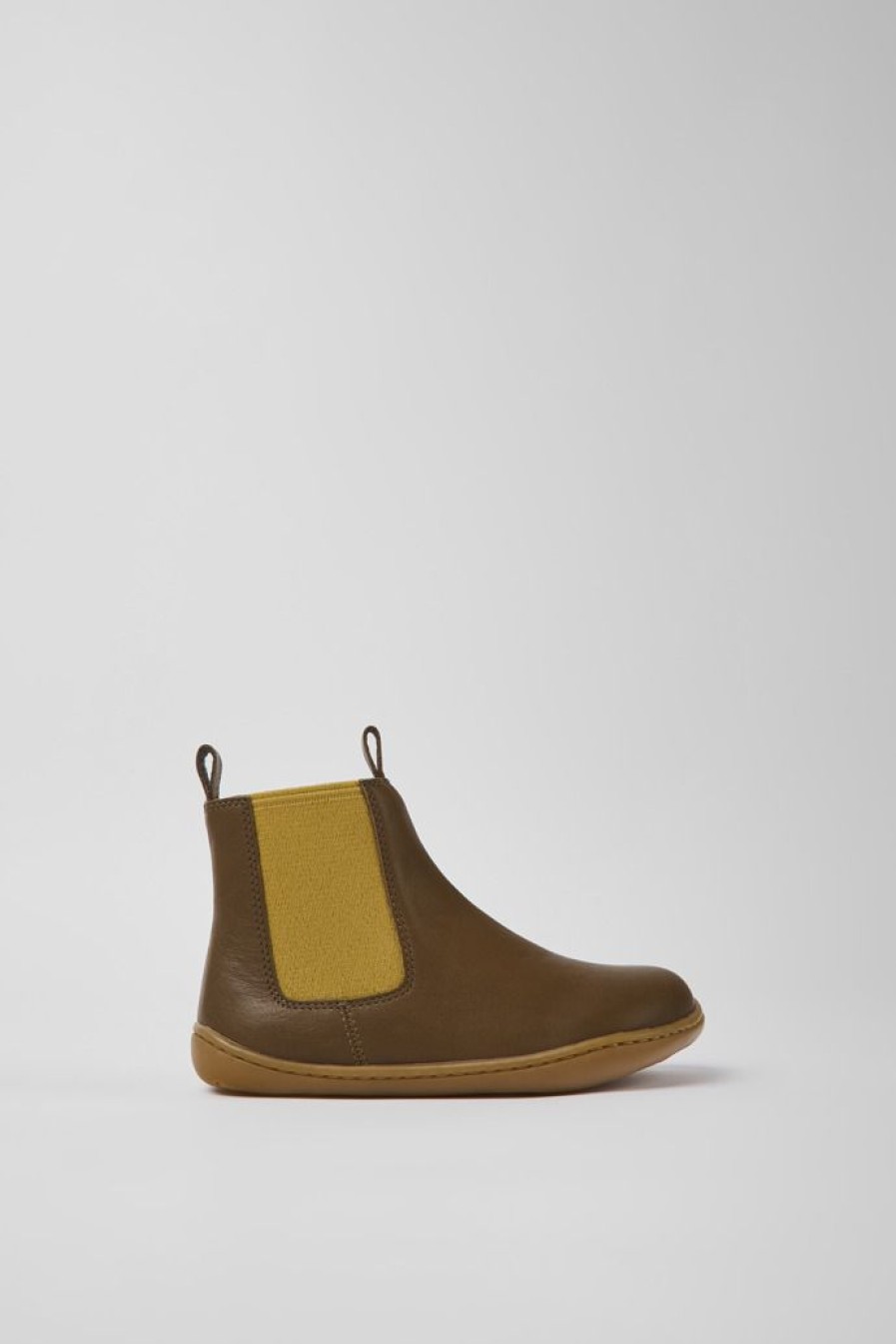 Camper Botas | Botines Marrones De Piel Para Ninos