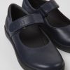 Camper Bailarinas | Zapatos Azul Marino De Piel Para Ninos