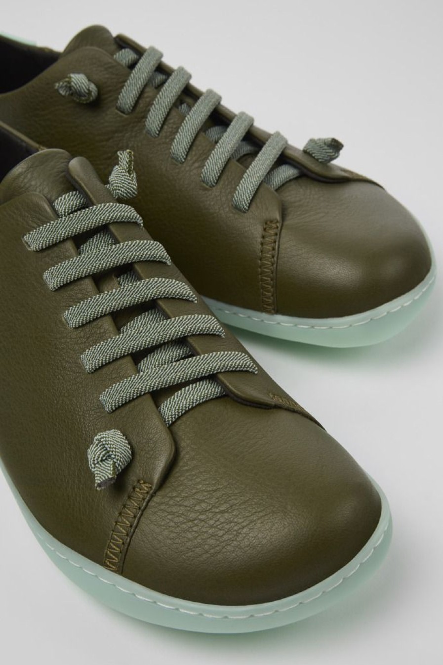 Camper Zapatos Casual | Zapatos De Piel Verde Para Hombre