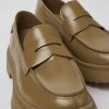 Camper Zapatos De Vestir | Mocasin De Piel Marron Para Mujer