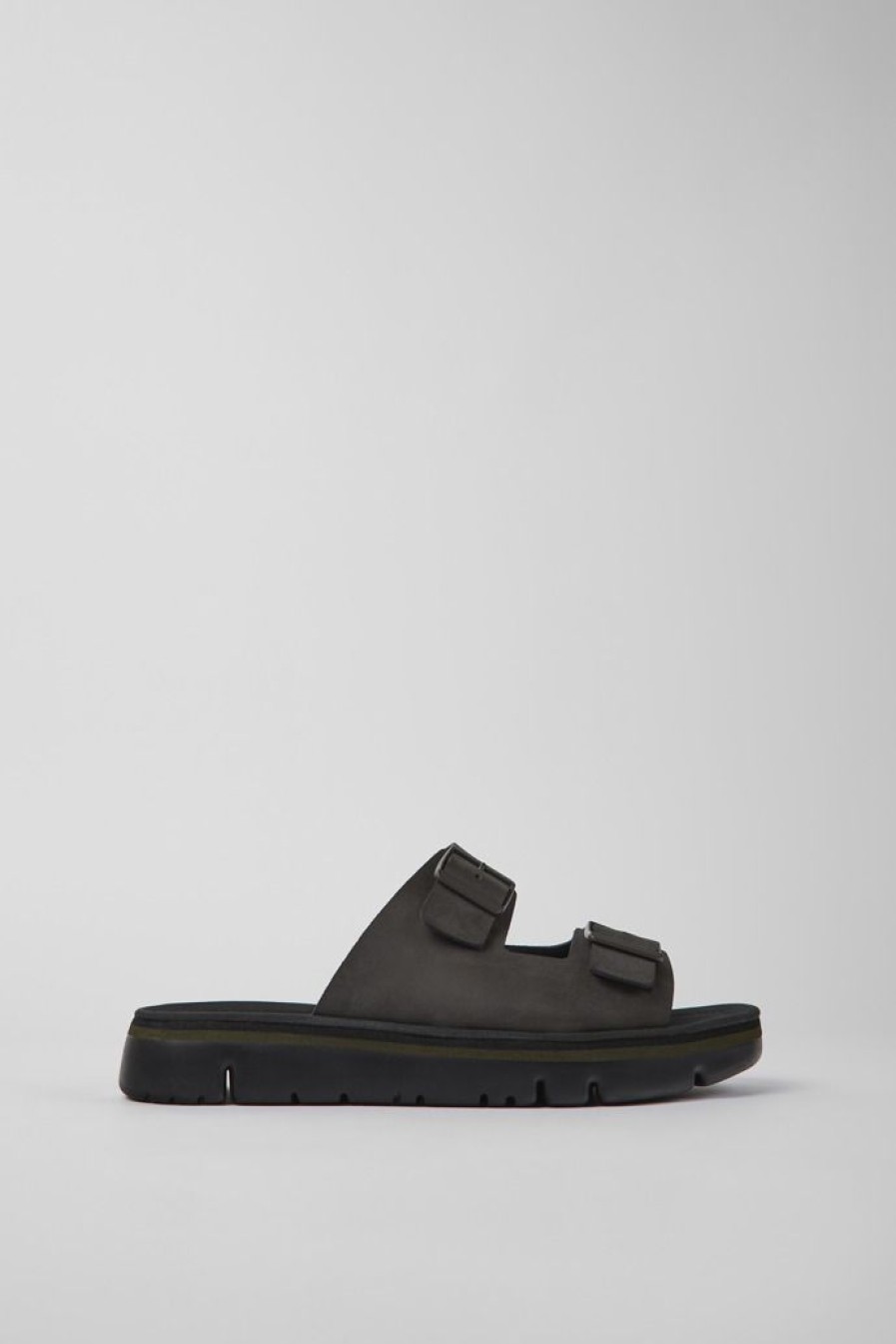 Camper Sandalias | Chancla De Piel Marron Para Hombre