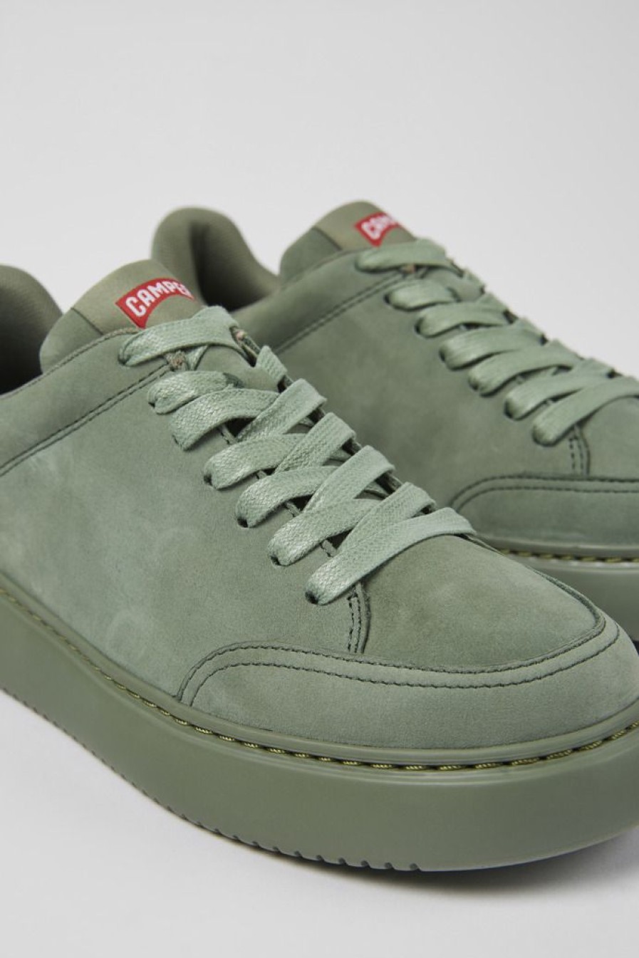 Camper Zapatillas | Sneakers Verdes De Nobuk Para Mujer