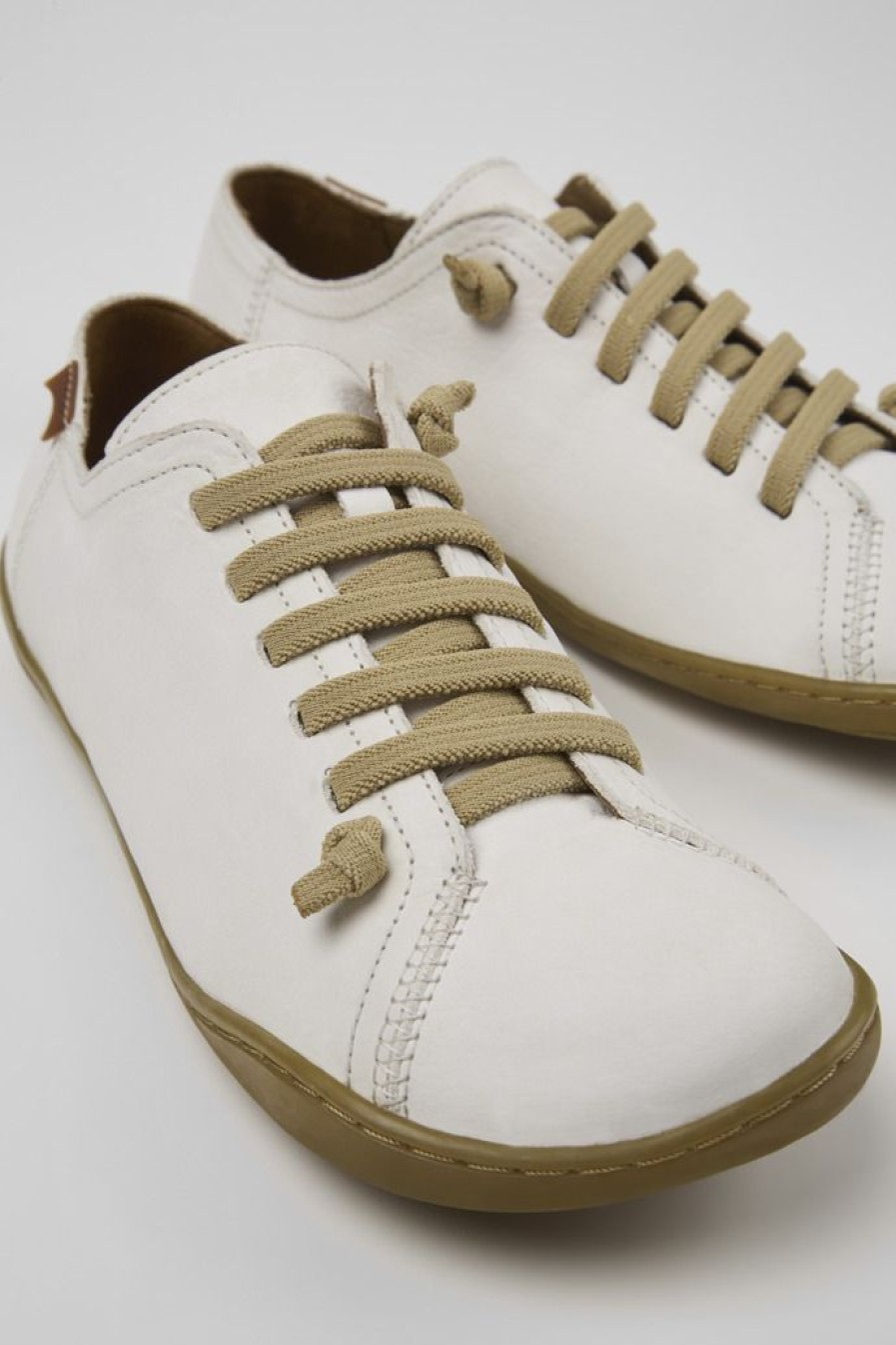 Camper Zapatos Casual | Zapato De Piel Blanco Para Mujer