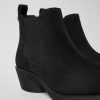 Camper Zapatos De Tacon | Botines Negros De Nobuk Para Mujer