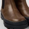 Camper Botas | Botas Chelsea Marrones De Piel Para Ninos