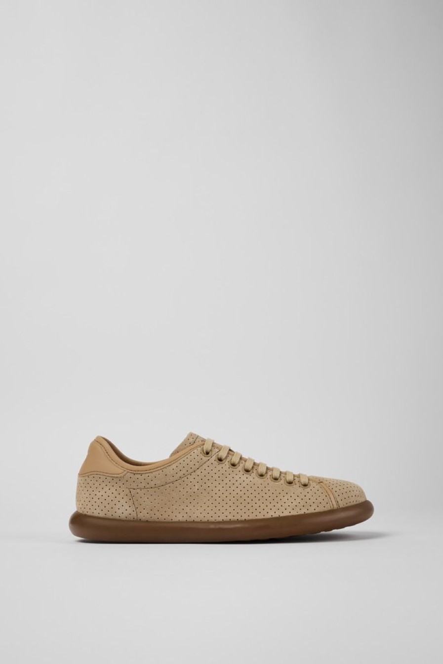 Camper Zapatillas | Sneaker De Nobuk/Piel Beige Para Mujer