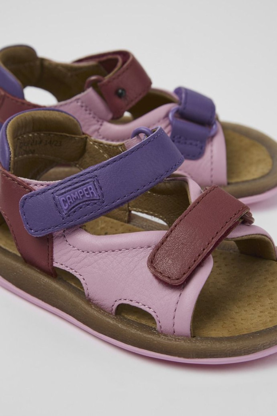 Camper Sandalias | Sandalia De Piel Multicolor Con Dos Tiras