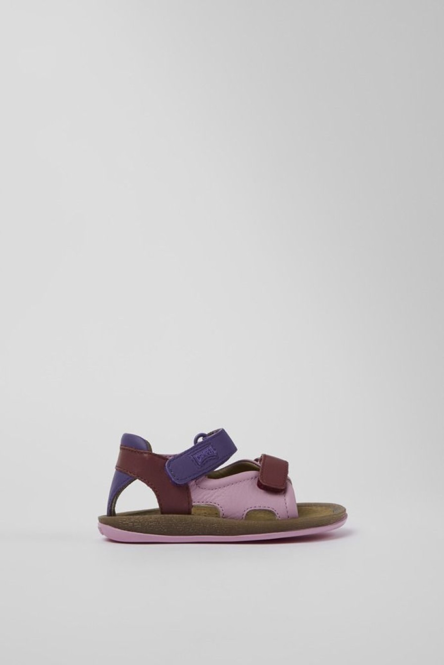 Camper Sandalias | Sandalia De Piel Multicolor Con Dos Tiras