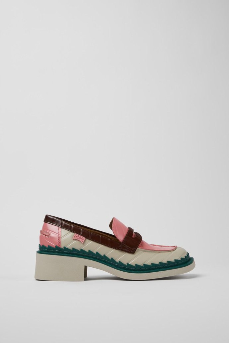 Camper Zapatos De Vestir | Mocasines Multicolores De Piel Para Mujer