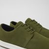 Camper Zapatos Casual | Zapato Blucher De Nobuk Verde Para Hombre