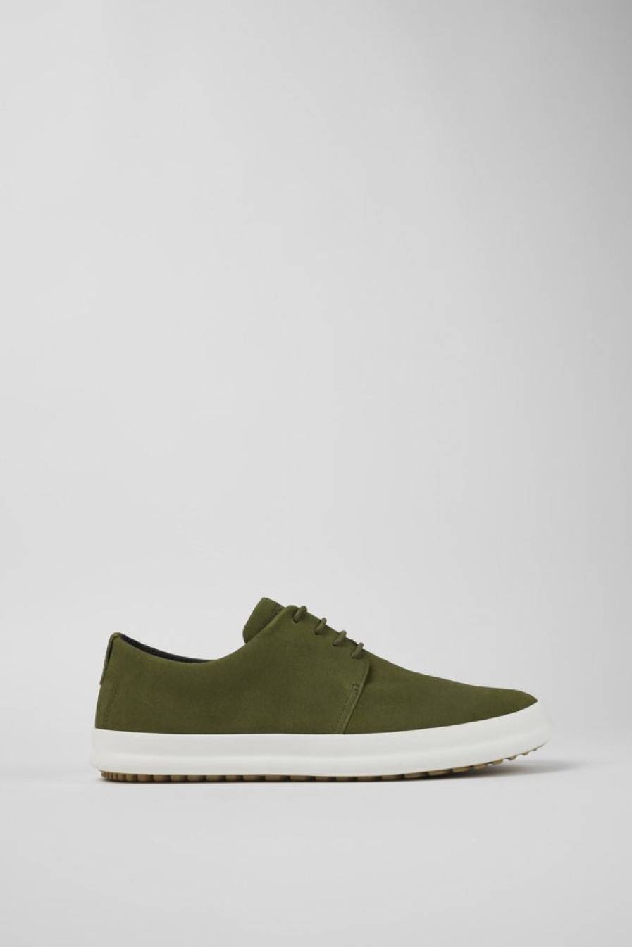 Camper Zapatos Casual | Zapato Blucher De Nobuk Verde Para Hombre