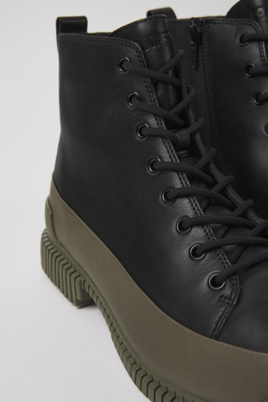 Camper Zapatos De Vestir | Botines Negros Y Verdes De Piel Para Hombre