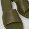 Camper Sandalias | Chancla De Piel Verde Para Mujer