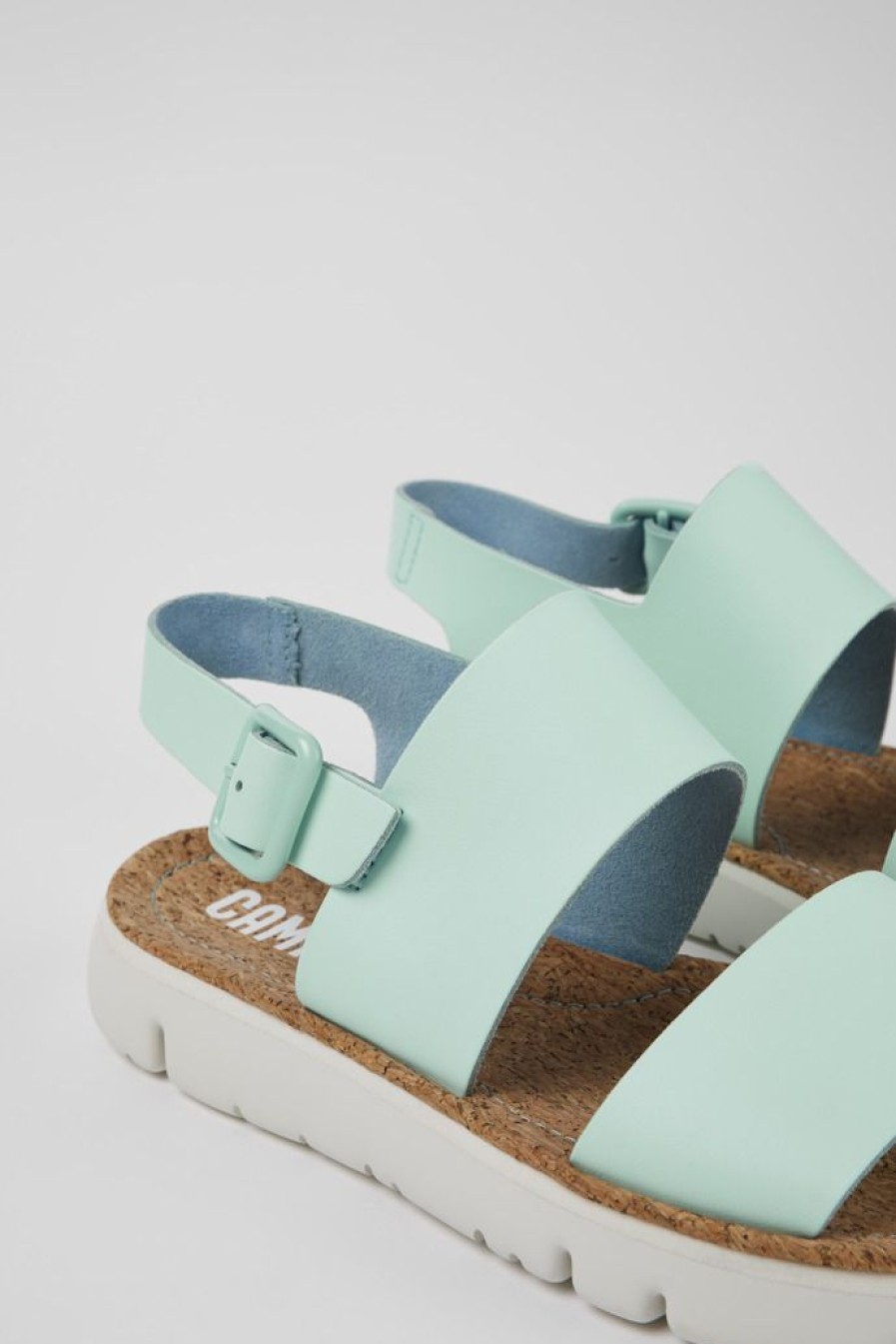 Camper Sandalias | Sandalia De Piel Azul Para Mujer