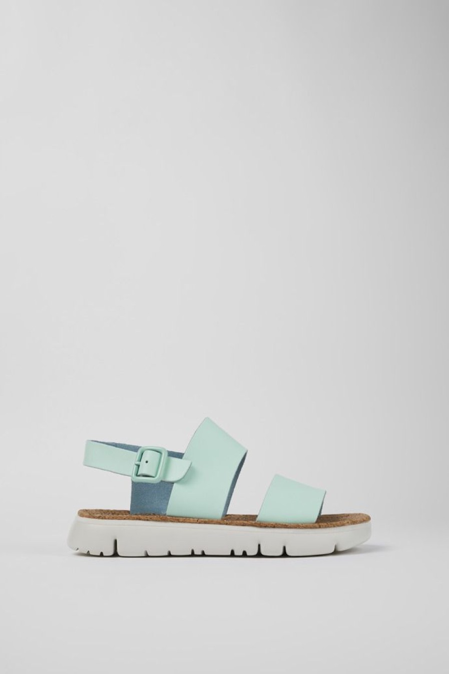 Camper Sandalias | Sandalia De Piel Azul Para Mujer