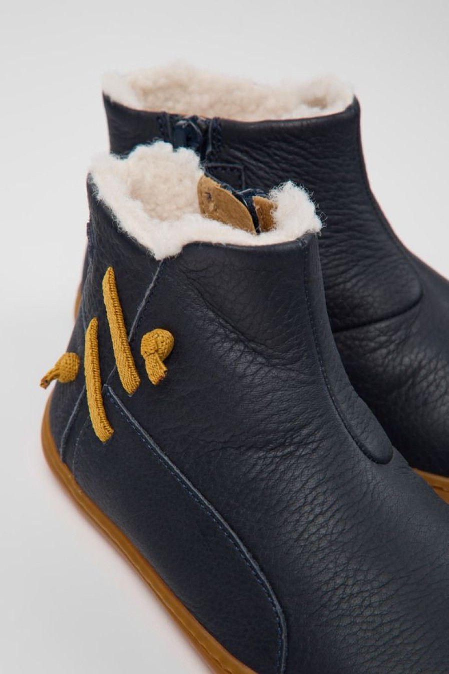 Camper Botas | Botines De Piel Azul Marino