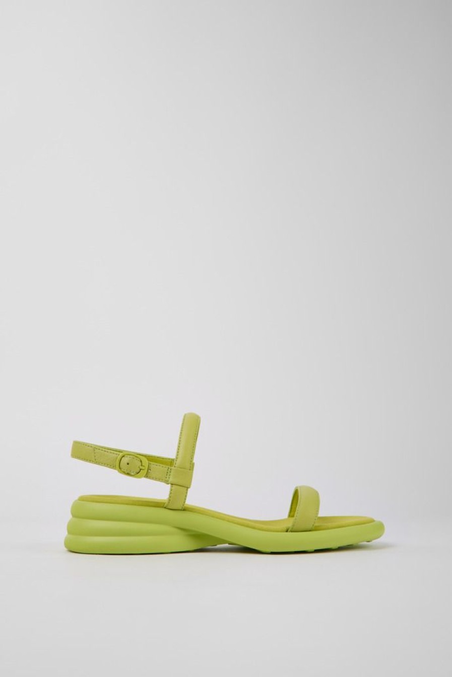 Camper Sandalias | Sandalias Verdes De Piel Para Mujer