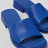 Camper Sandalias | Chancla De Piel Azul Para Mujer