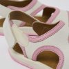 Camper Sandalias | Sandalia De Piel Blanca Con Dos Tiras