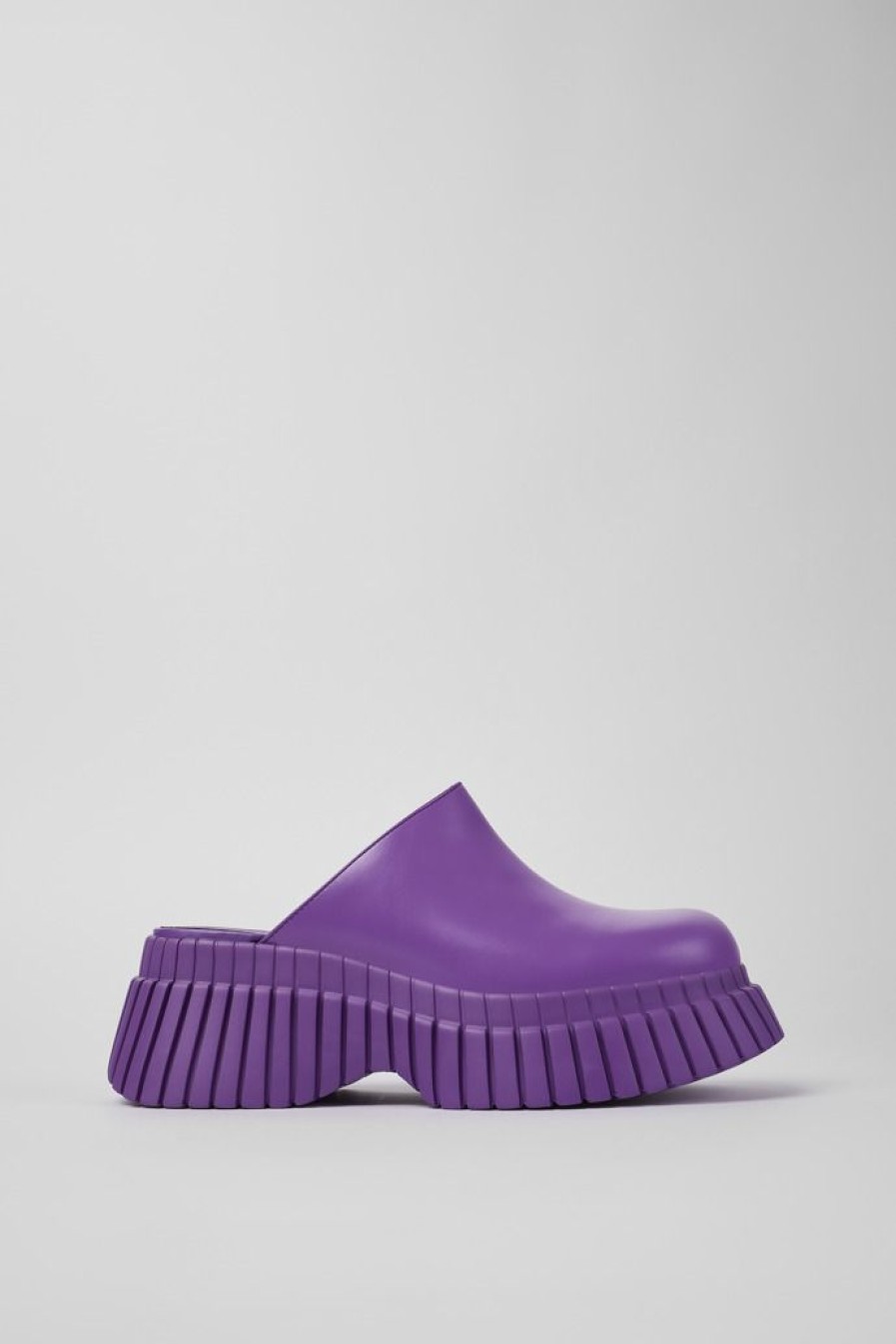 Camper Plataformas / Cunas | Zueco De Piel Violeta Para Mujer