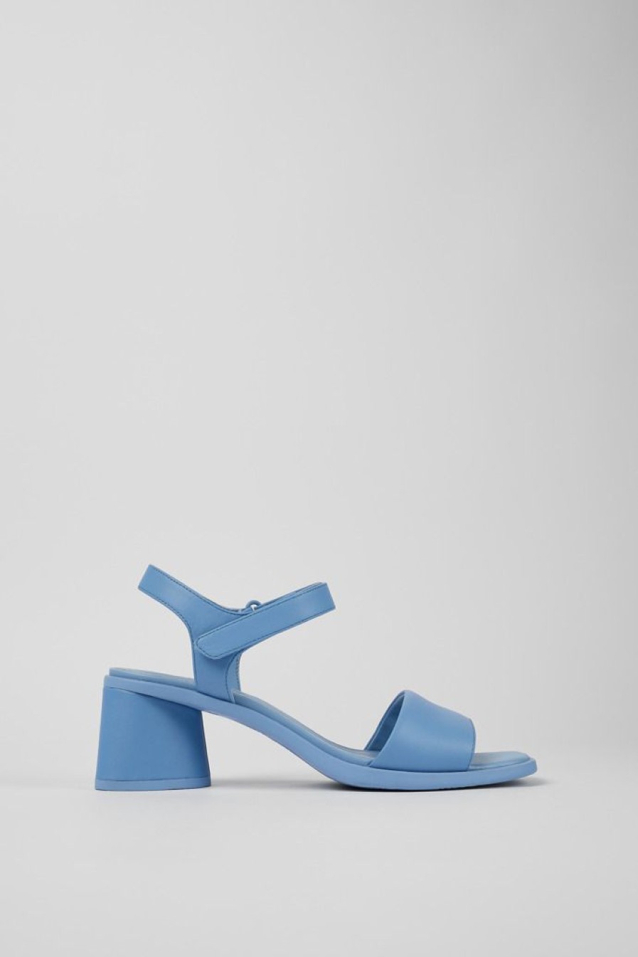 Camper Sandalias | Sandalia De Tacon De Piel Azul Para Mujer