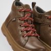 Camper Zapatos De Cordones | Botines Marrones De Piel Para Ninos