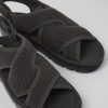 Camper Sandalias | Sandalias Gris Oscuro De Tejido Para Mujer