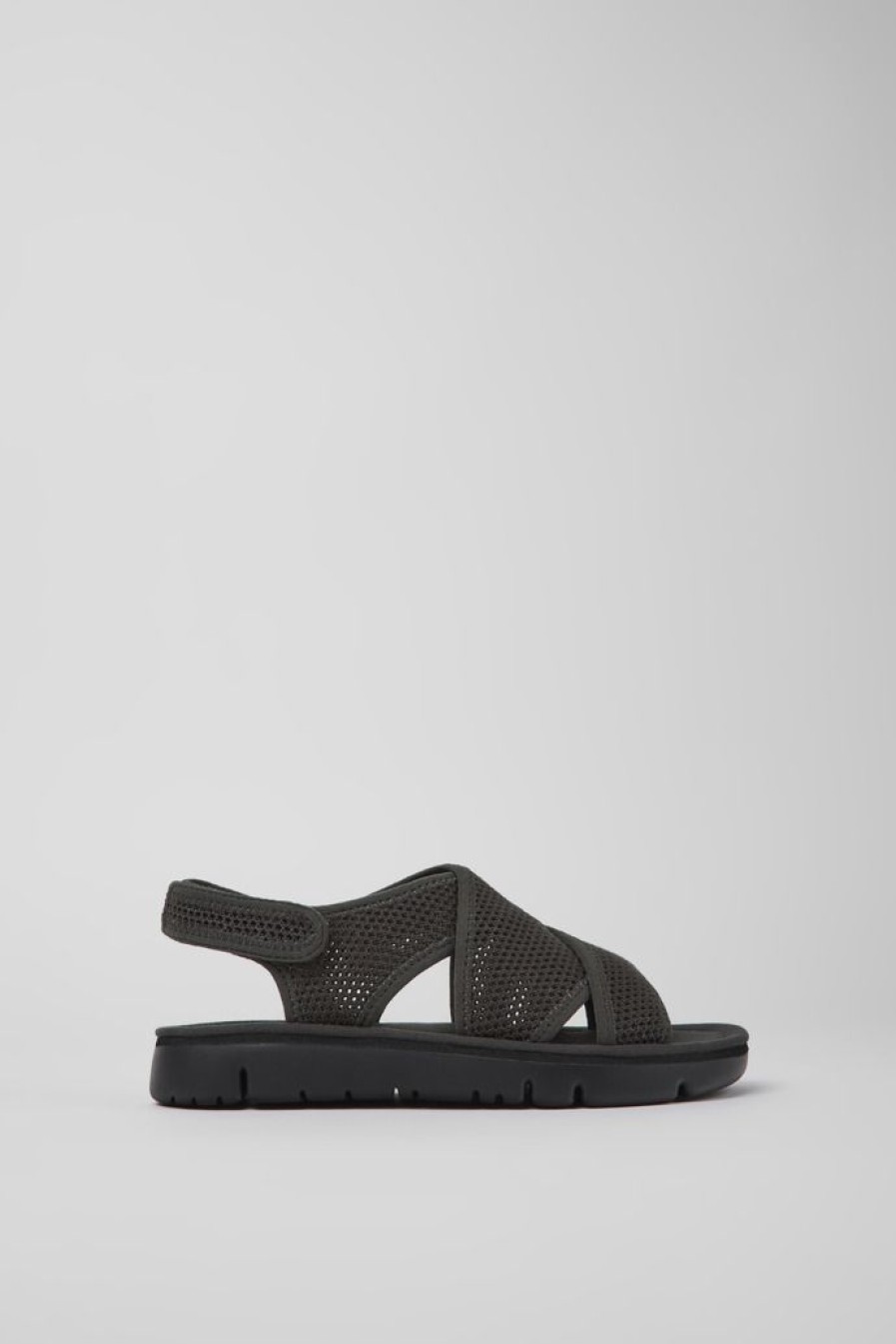 Camper Sandalias | Sandalias Gris Oscuro De Tejido Para Mujer