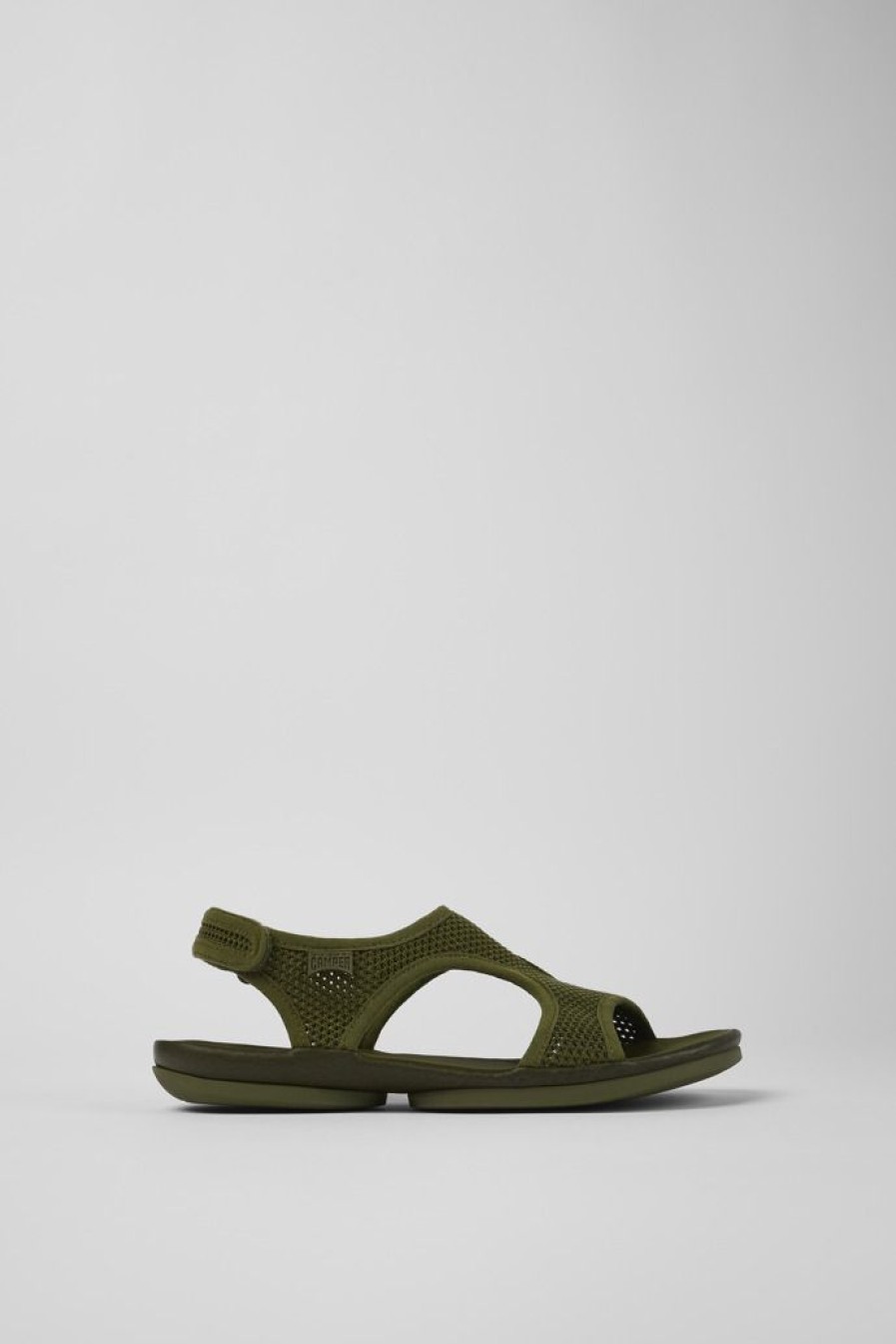 Camper Sandalias | Sandalia De Tejido/Piel Verde Para Mujer