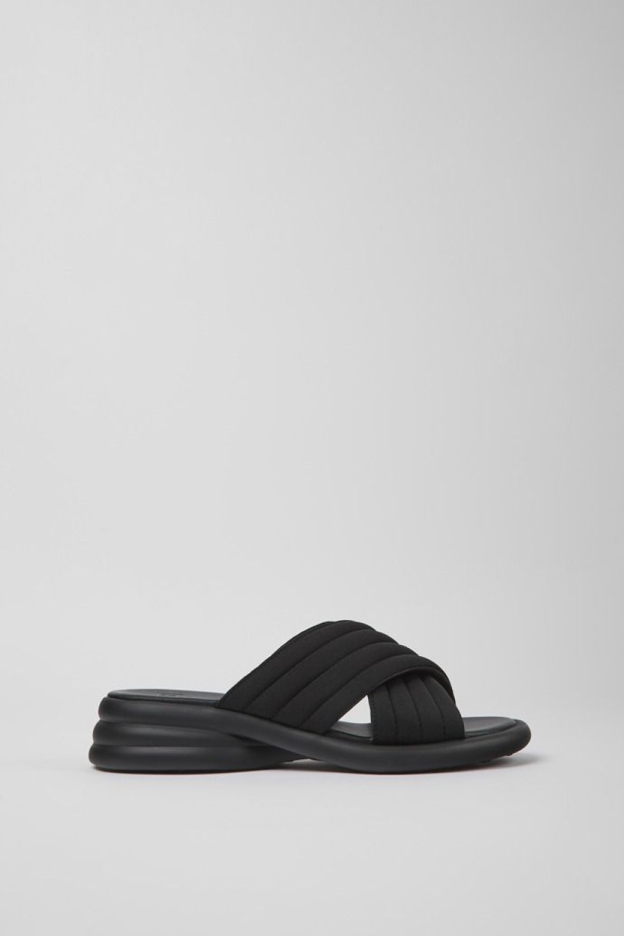 Camper Sandalias | Sandalias Negras De Tejido Para Mujer