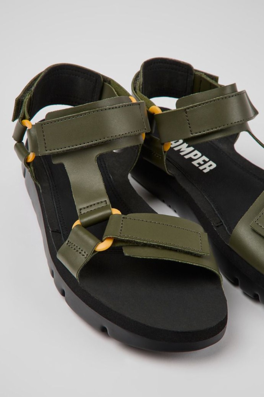 Camper Sandalias | Sandalias De Piel Verdes Para Hombre