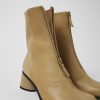 Camper Zapatos De Tacon | Botas Beige De Piel Y Pet Reciclado Para Mujer