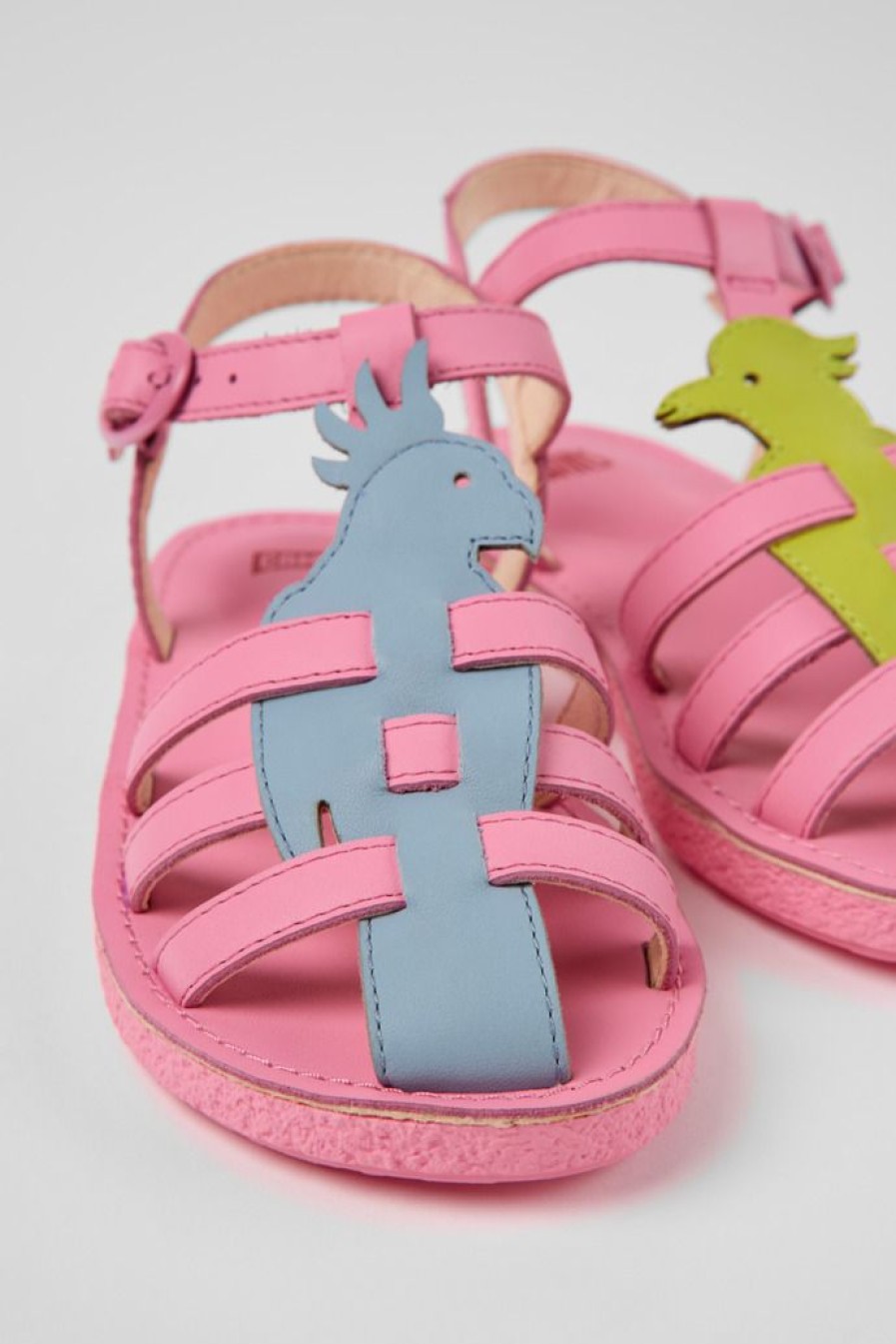 Camper Sandalias | Sandalias Multicolores De Piel Para Ninos