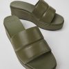 Camper Sandalias | Sandalias Verdes De Piel Para Mujer