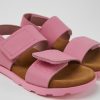 Camper Sandalias | Sandalias Rosas De Piel Para Ninos