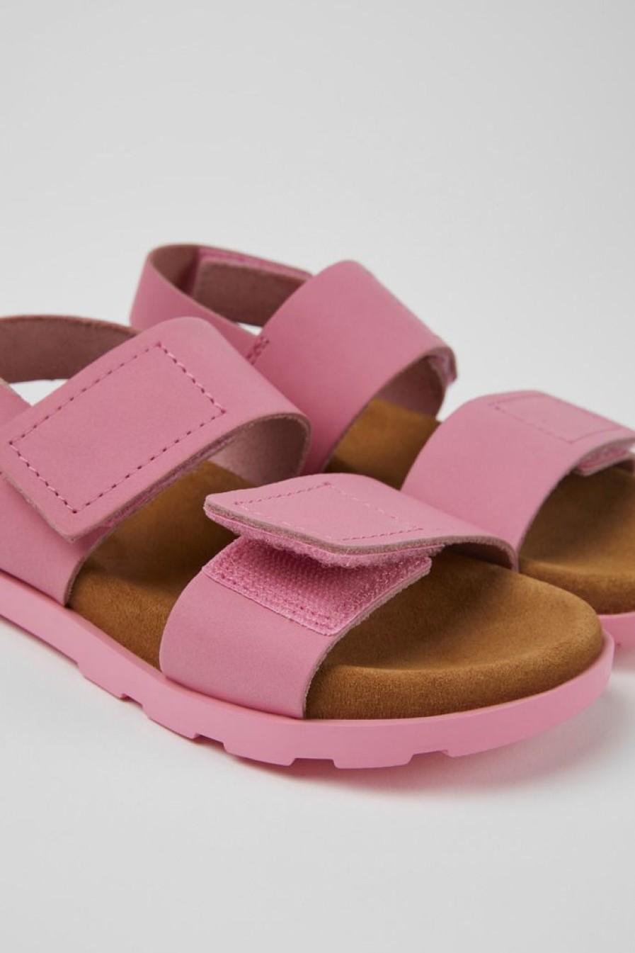 Camper Sandalias | Sandalias Rosas De Piel Para Ninos