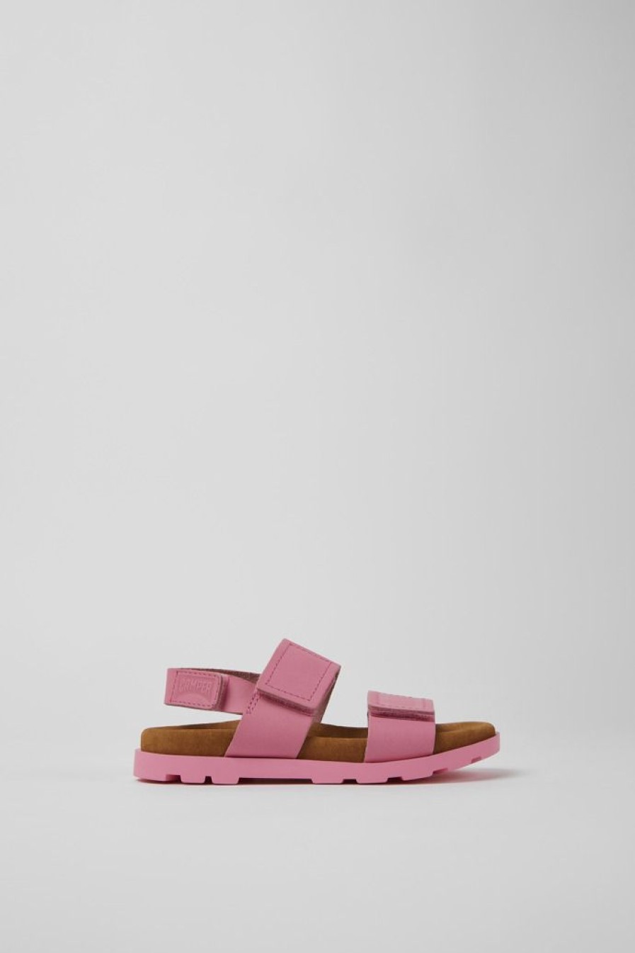 Camper Sandalias | Sandalias Rosas De Piel Para Ninos