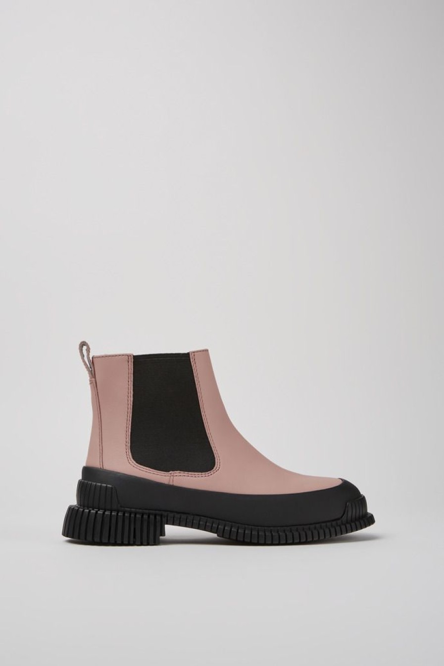 Camper Zapatos Planos | Botas Chelsea Rosas Y Negras De Piel Para Mujer