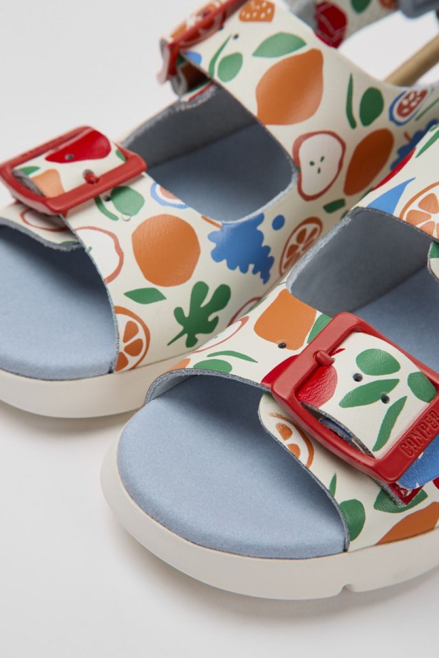 Camper Sandalias | Sandalias Multicolores De Piel Para Ninos