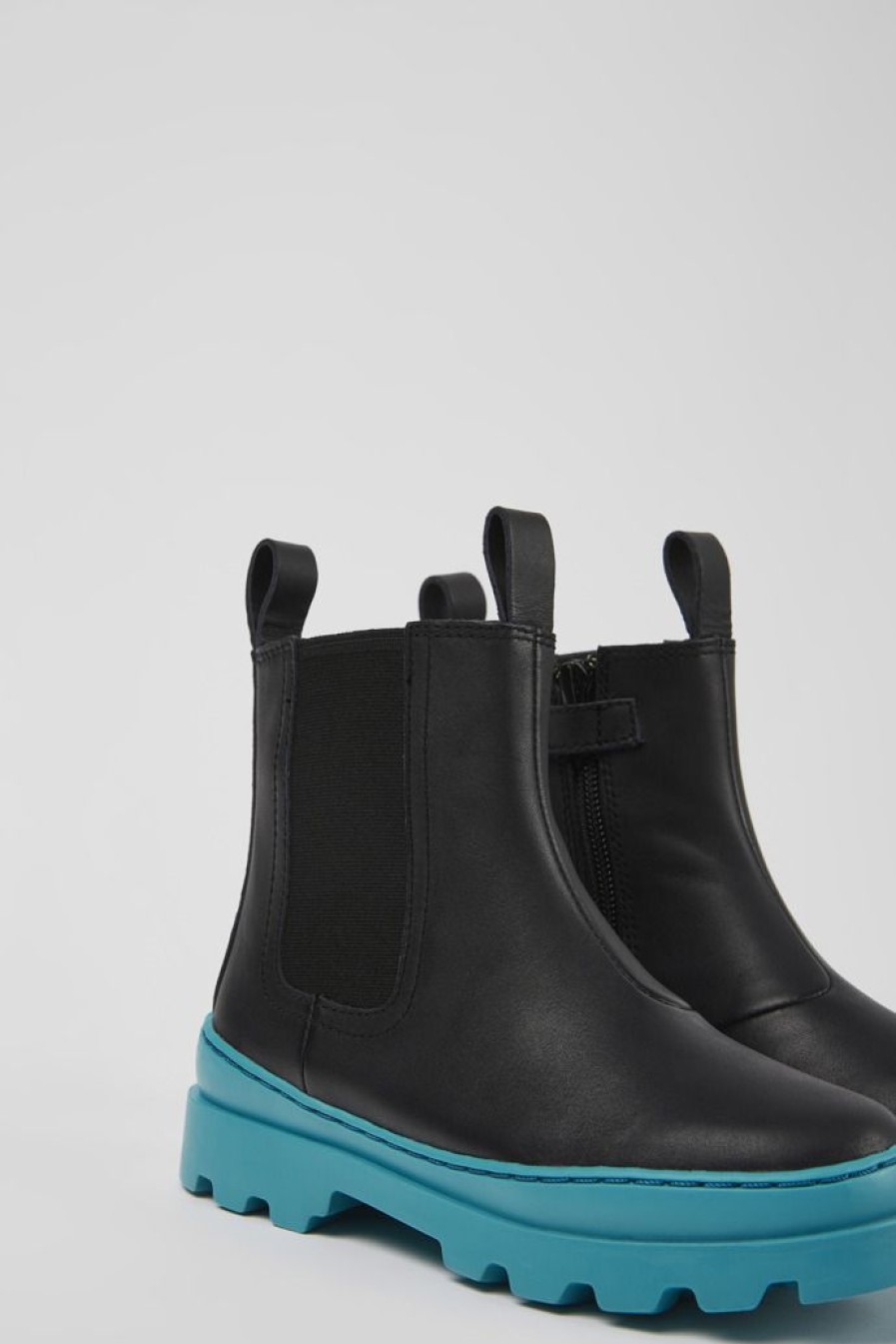 Camper Botas | Botas Chelsea Negras De Piel Para Ninos